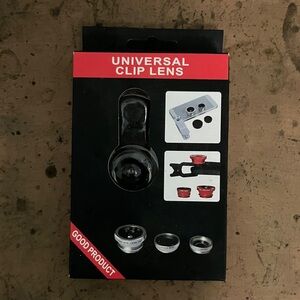 Universal Clip Lens with Black and Red Accents